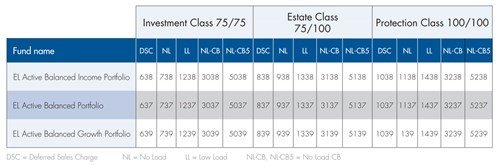 Active Balanced Porfolio Funds chart